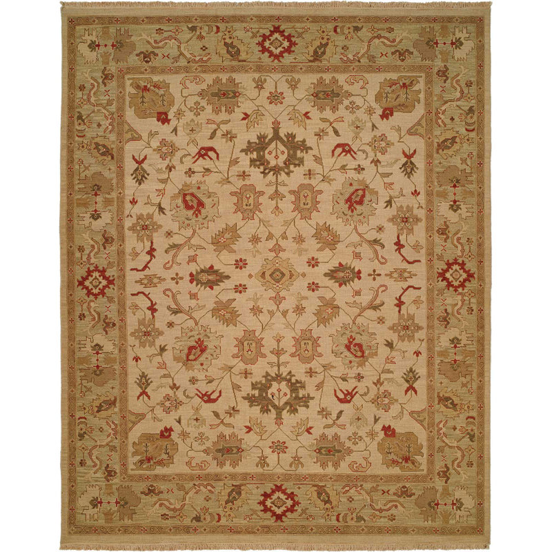 Meridian Rugmakers HandKnotted Beige/Green Area Rug Wayfair